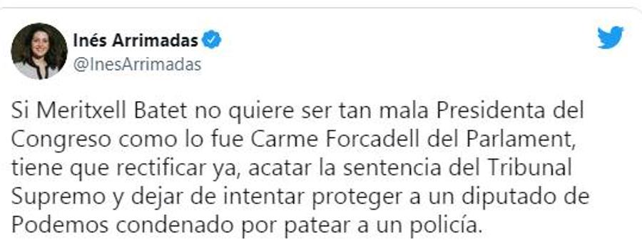 PP y Ciudadanos exigen a Batet que retire ya el escaño a Alberto Rodríguez