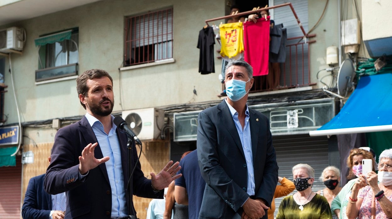 Pablo Casado y Xavier Garcia Albiol, en 2020 en un acto en Badalona