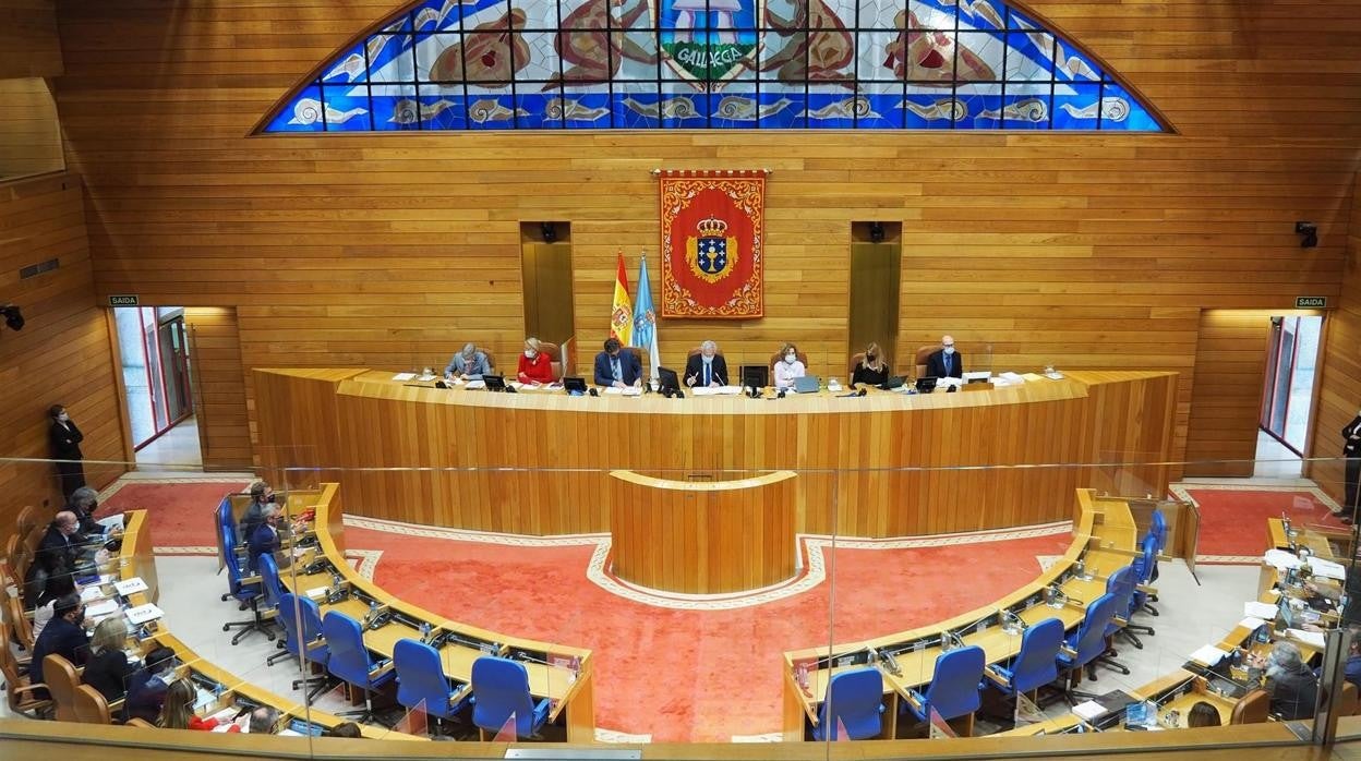 Vista del Parlamento gallego, durante el Pleno de este martes