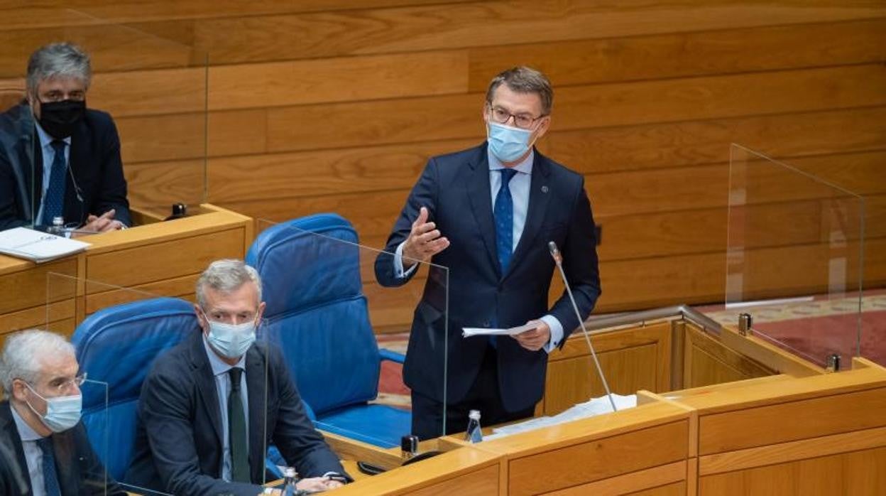 Feijóo interviene en la sesión de control del anterior Pleno en O Hórreo