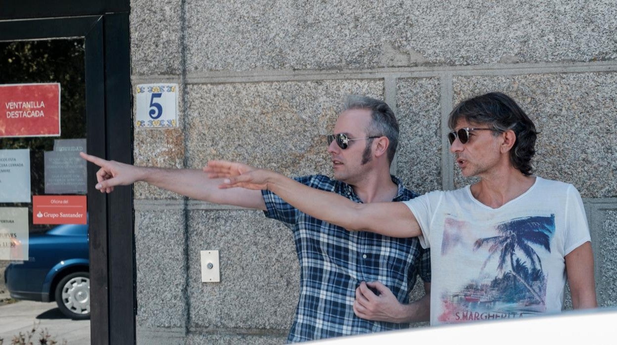 Simón Saibene (izquierda) junto a Juan Tallón durante el rodaje de la película