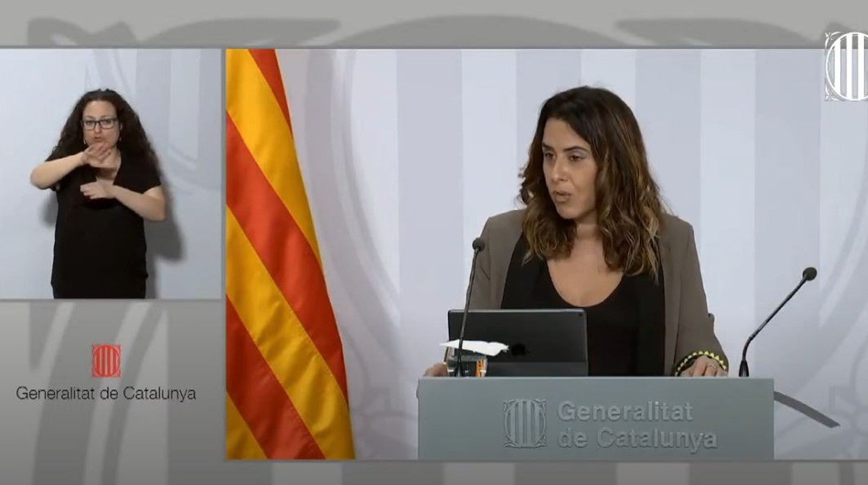 Patrícia Plaja, durante la rueda de prensa de este martes, en el Palacio de la Generalitat