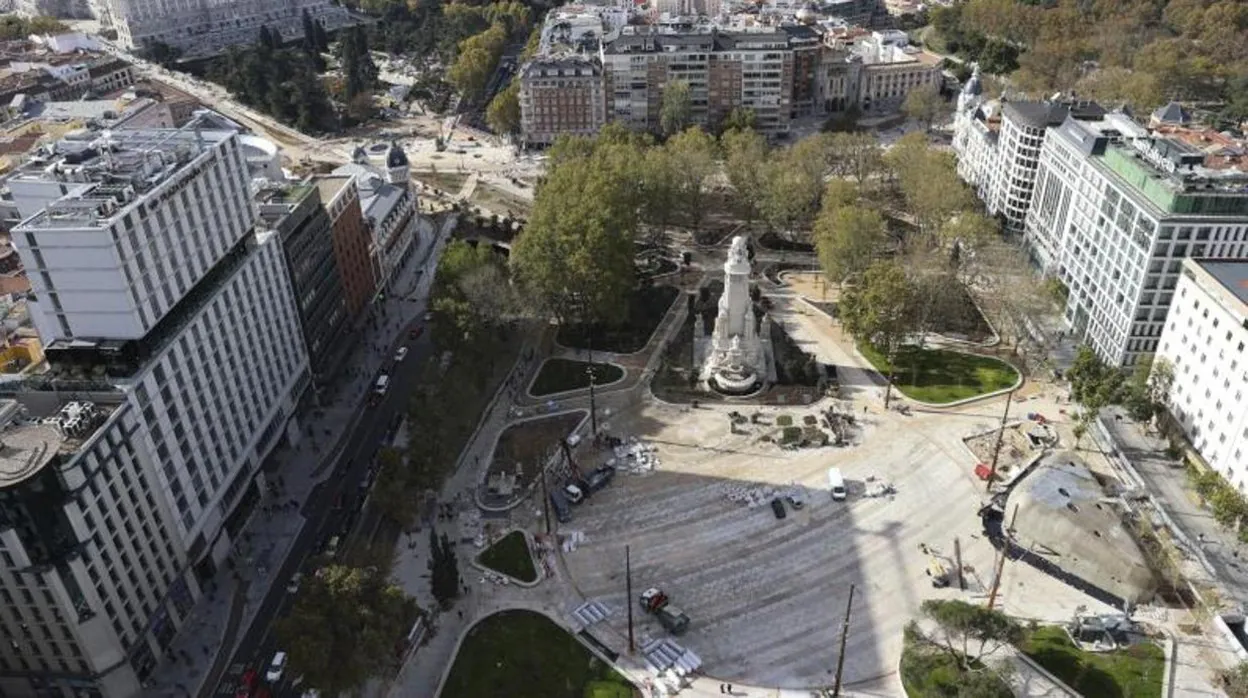 Aspecto actual de la Plaza de España, ya remodelada