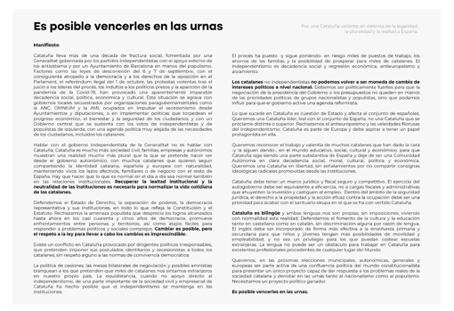 Manifiesto por la unidad constitucionalista en Cataluña