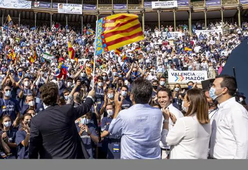 Imagen del acto celebrado por el PP en la plaza de toros de Valencia el pasado mes de octubre