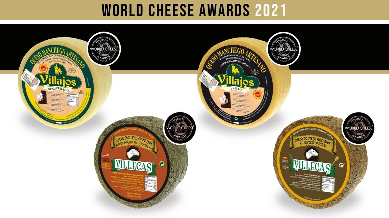 Quesos Villajos logra 4 medallas en el prestigioso certamen World Cheese Awards 2021