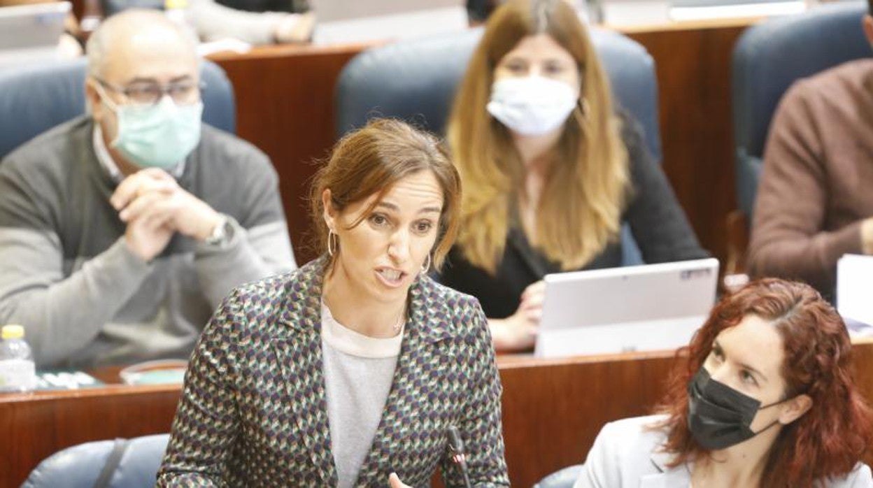 La líder de Más Madrid, Mónica García, en la Asamblea de Madrid