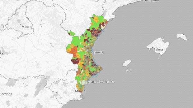 Listado de municipios con mayor transmisión del coronavirus en la Comunidad Valenciana