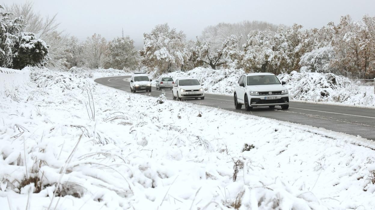 Una carretera nevada en la provincia de Salamanca a mediados de esta semana