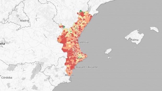 Mapa y listado de los nuevos brotes de coronavirus en Valencia, Alicante y Castellón