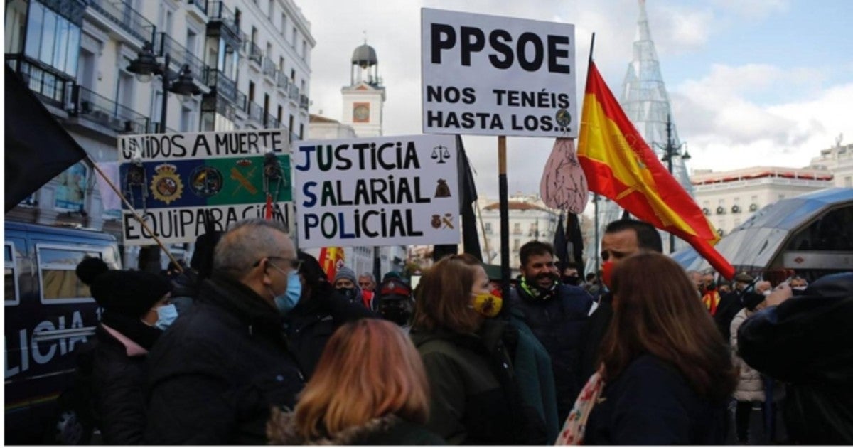 Manifestación de policías y guardias civiles el pasado 27 de noviembre