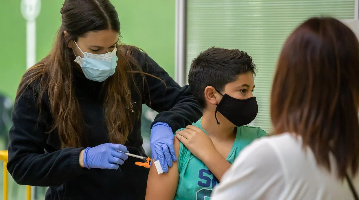 Un niño vacunándose en Ciudad Rodrigo, Salamanca