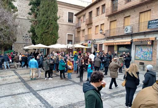 Plaza Mayor de Toledo, donde se instaló una barra para migas