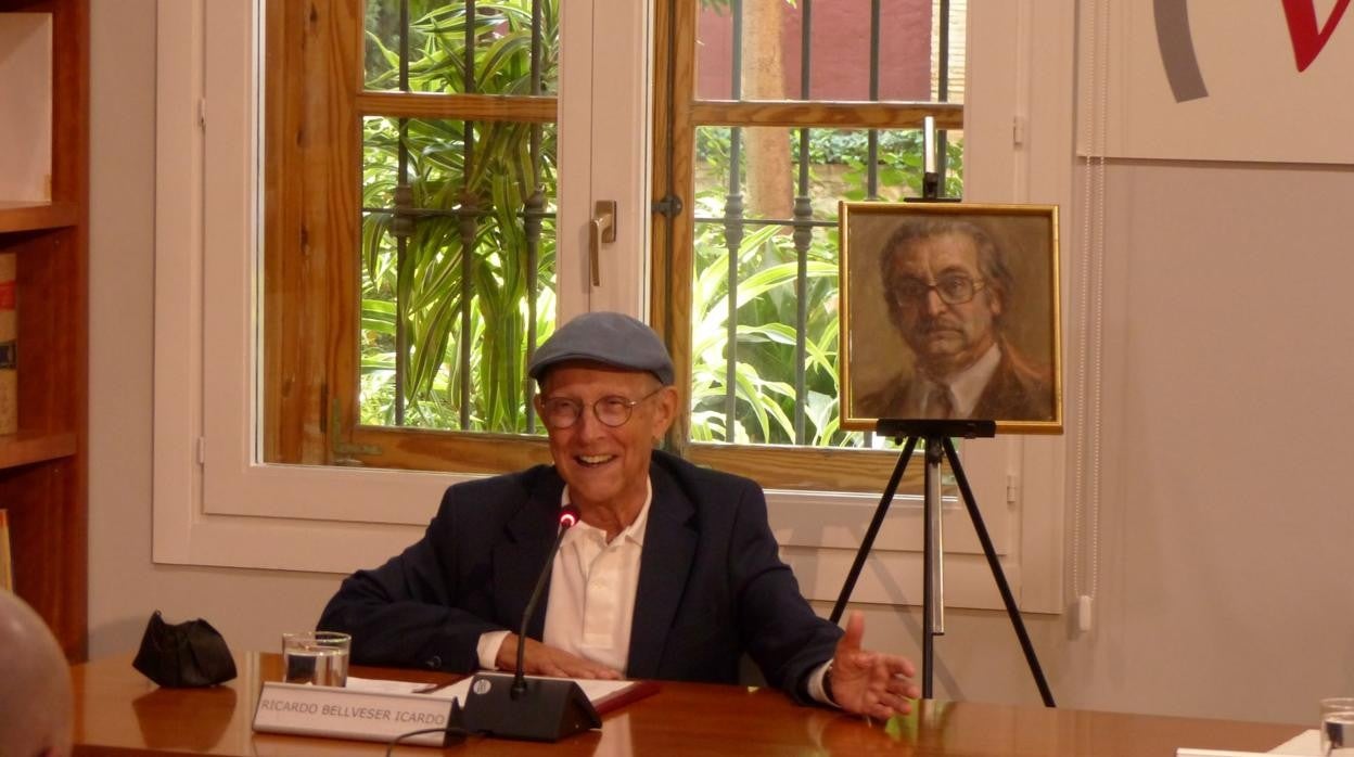 Imagen de Ricardo Bellveser durante un acto en la sede del Consell Valencià de Cultura