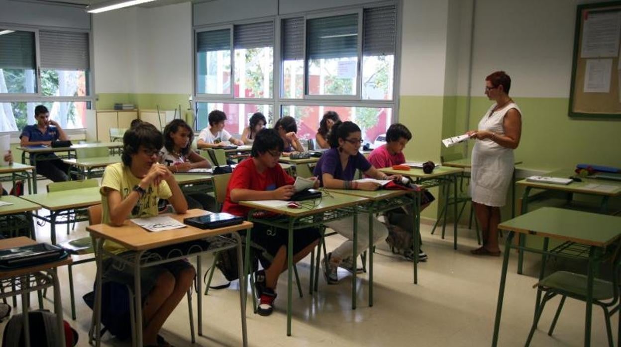 Interior de una clase en un centro de Barcelona