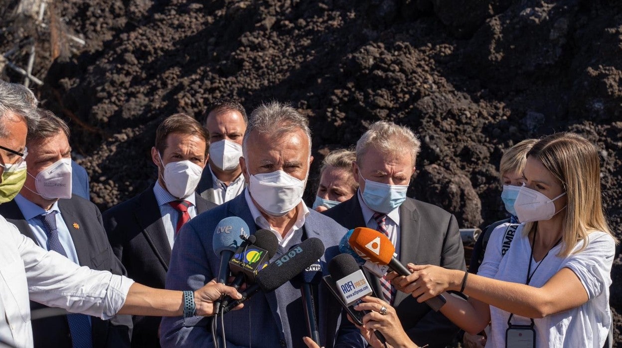 El presidente Ángel Víctor Torres en declaraciones a medios en La Palma