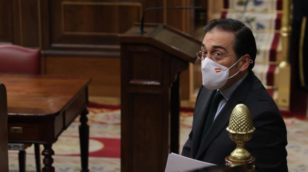 El ministro de Exteriores, José Manuel Albares, en el Congreso. Imagen de archivo