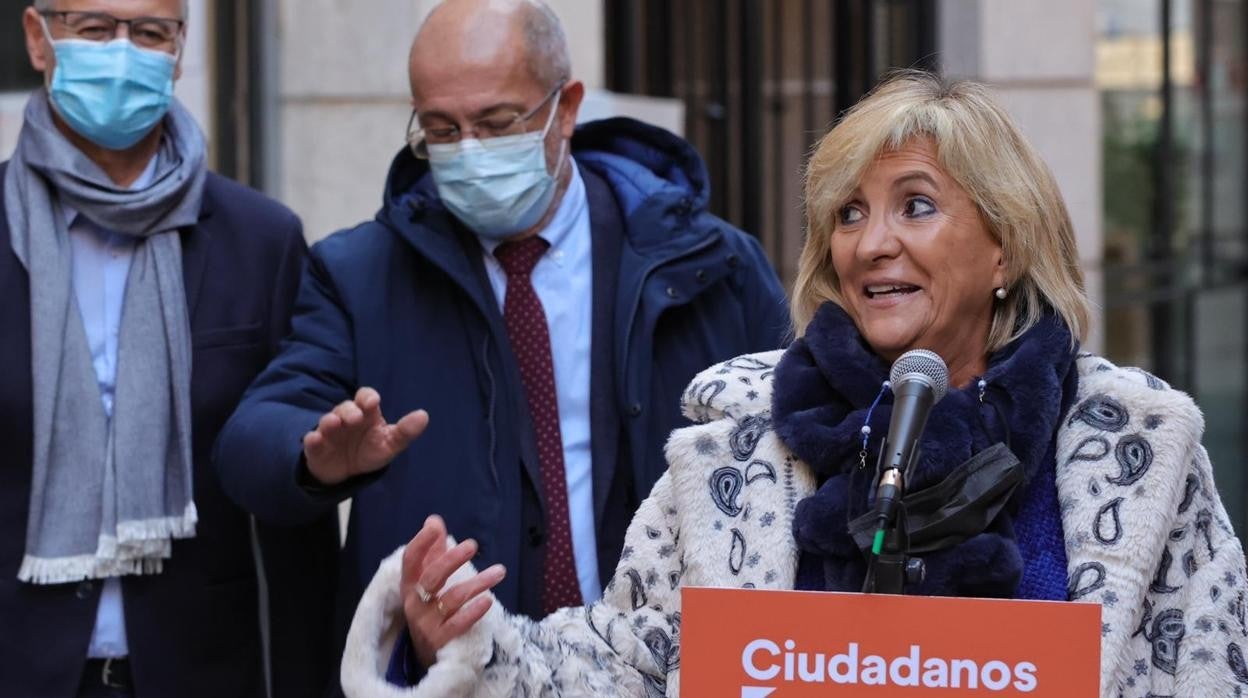 Verónica Casado, durante su intervención en Valladolid en presencia de Igea y Fuentes