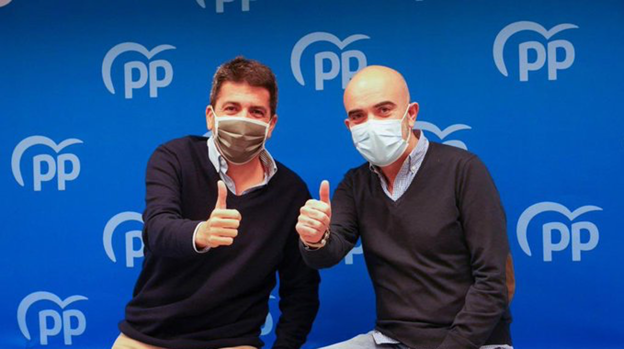 Carlos Mazón y Daniel Sirera, en una imagen distribuida por el nuevo jefe de Gabinete del líder popular en la Comunidad Valenciana