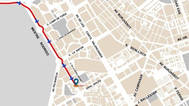 Calles cortadas y líneas de la EMT desviadas en Valencia el domingo 6 de febrero por la vuelta ciclista