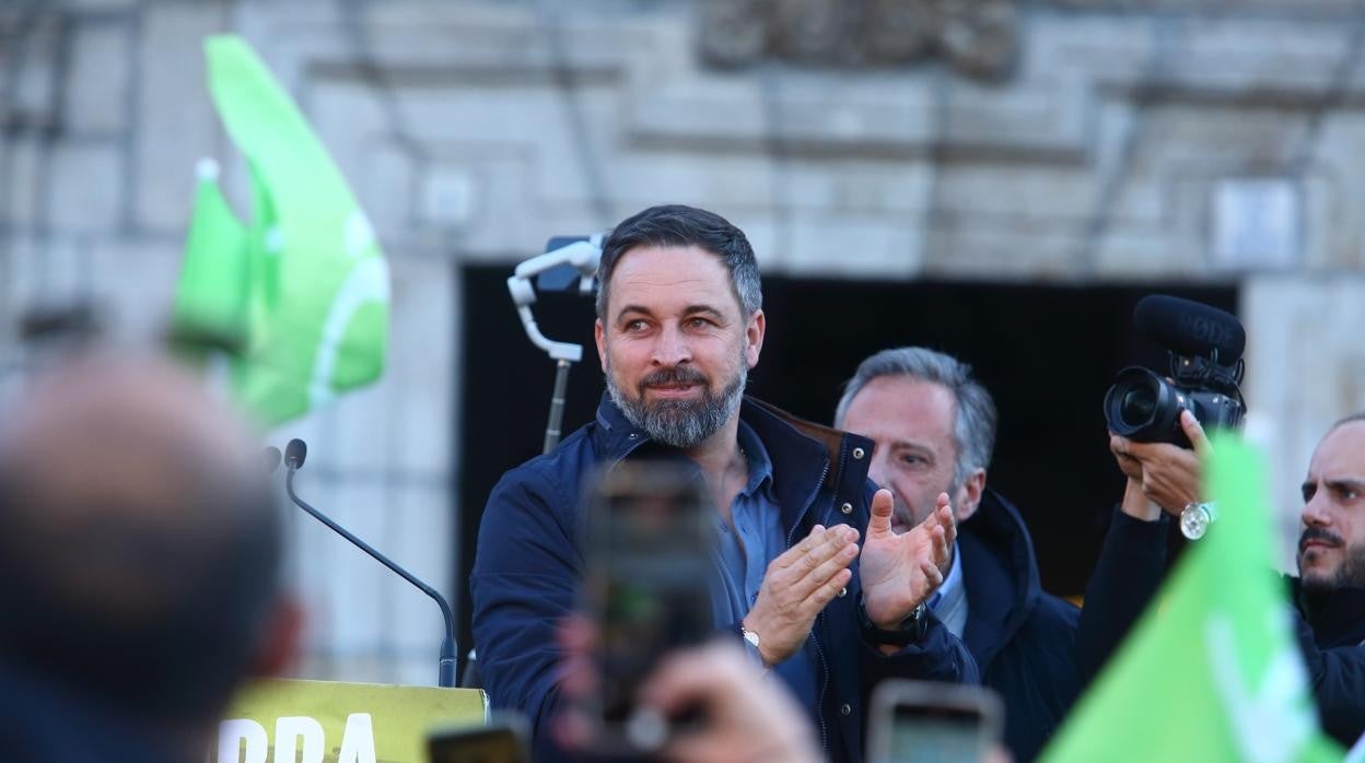 Santiago Abascal durante el acto en Ponferrada