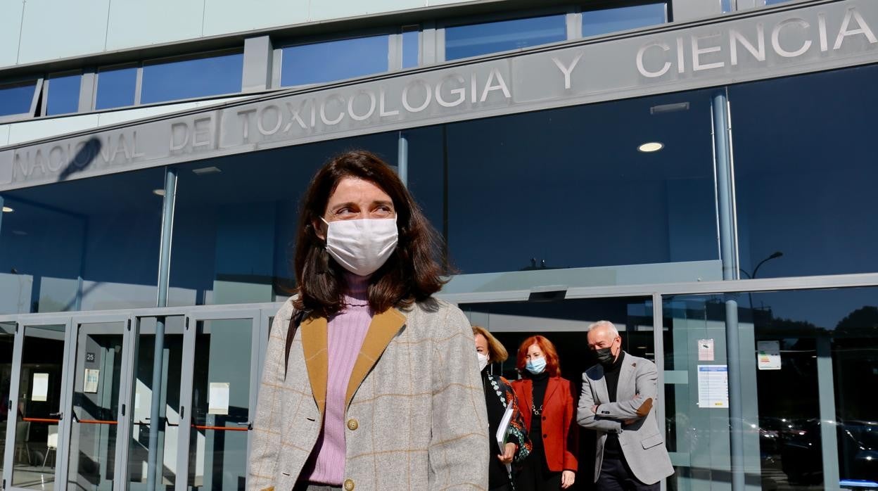 La ministra de Justicia, Pilar Llop, esta miércoles frente al Instituto Nacional de Toxicología