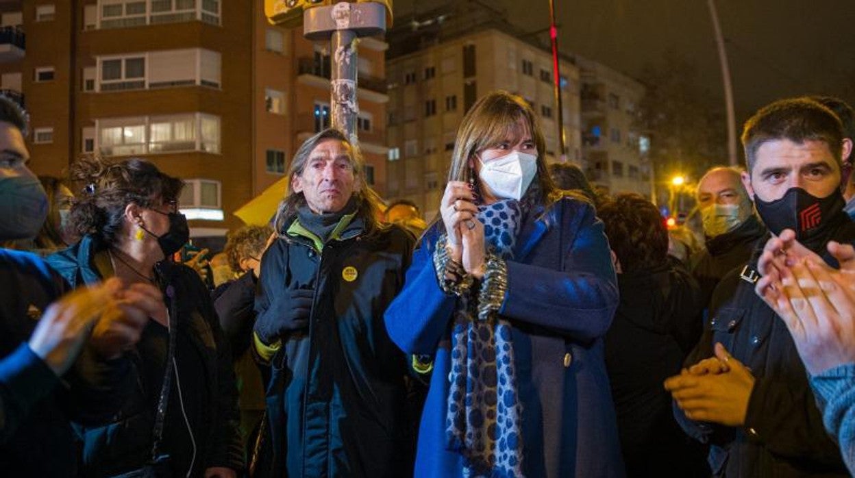 Borràs, el sábado durante la concentración, ya no autorizada, en la Meridiana