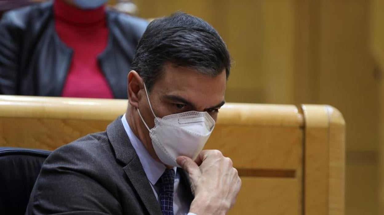 El presidente del Gobierno, Pedro Sánchez, este martes en el Congreso