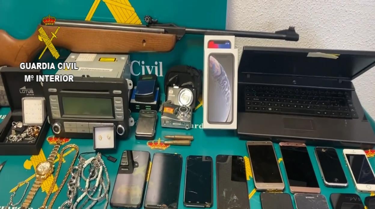 Material robado y recuperado por la Guardia Civil