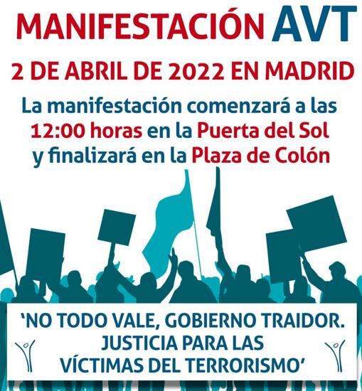 Cartel de la manifestación convocada por la AVT