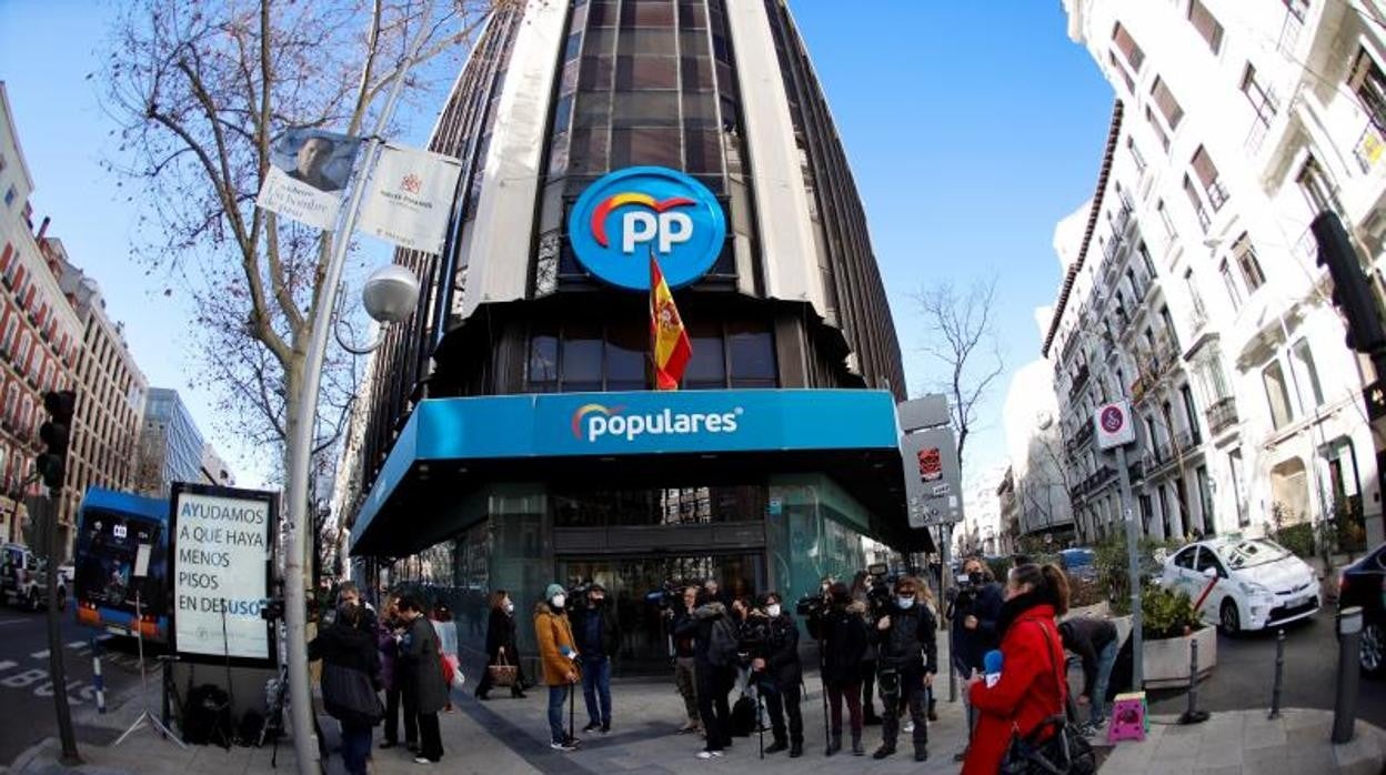 Sede nacional del PP, en la madrileña calle Génova