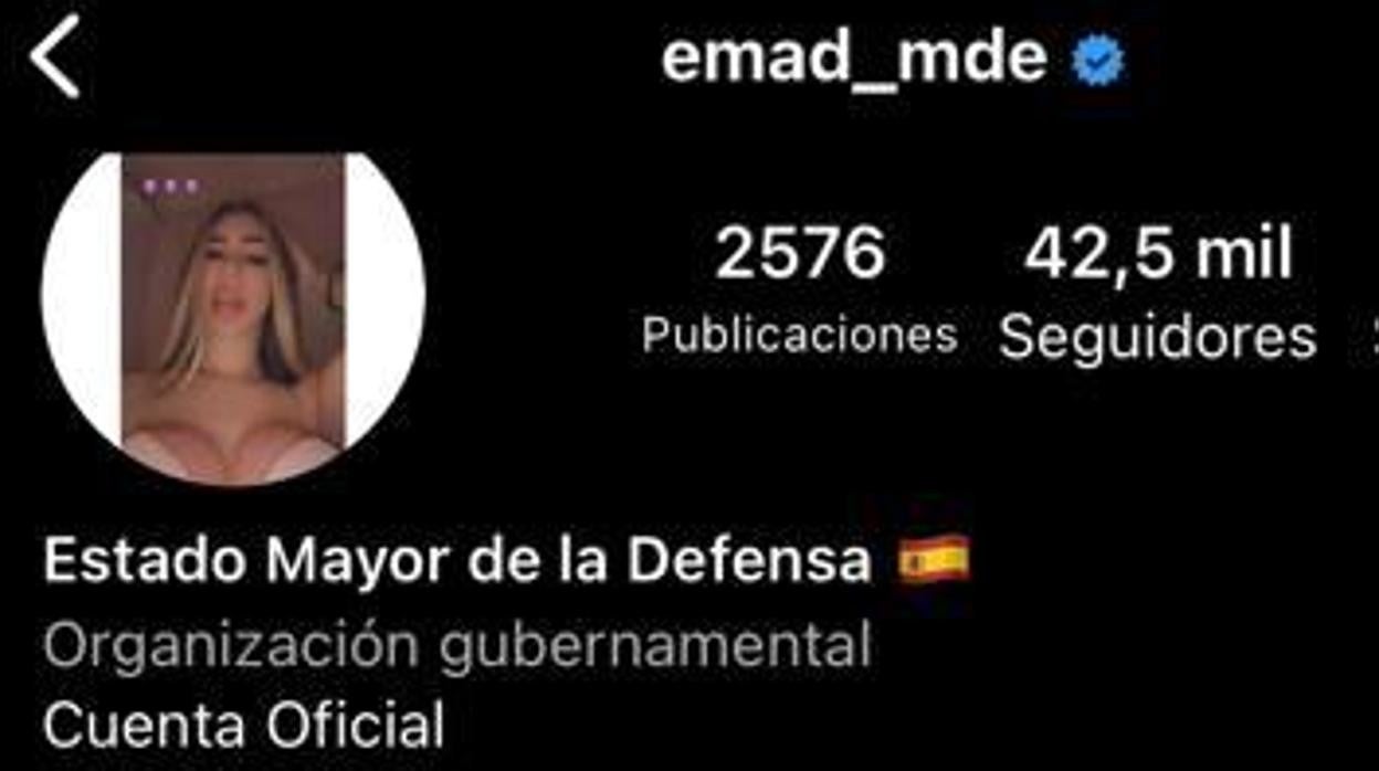 El perfil de Instagram del Emad tras el hackeo