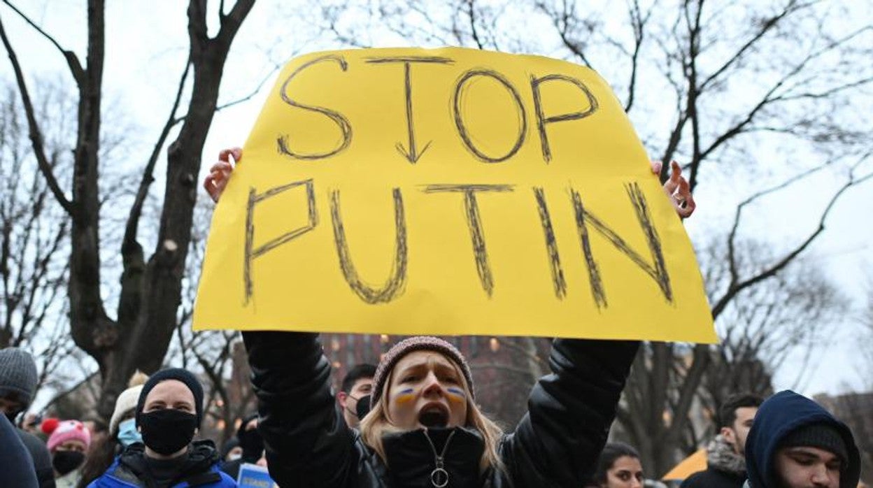 Protesta en Washington en contra de Putin y la guerra contra Ucrania