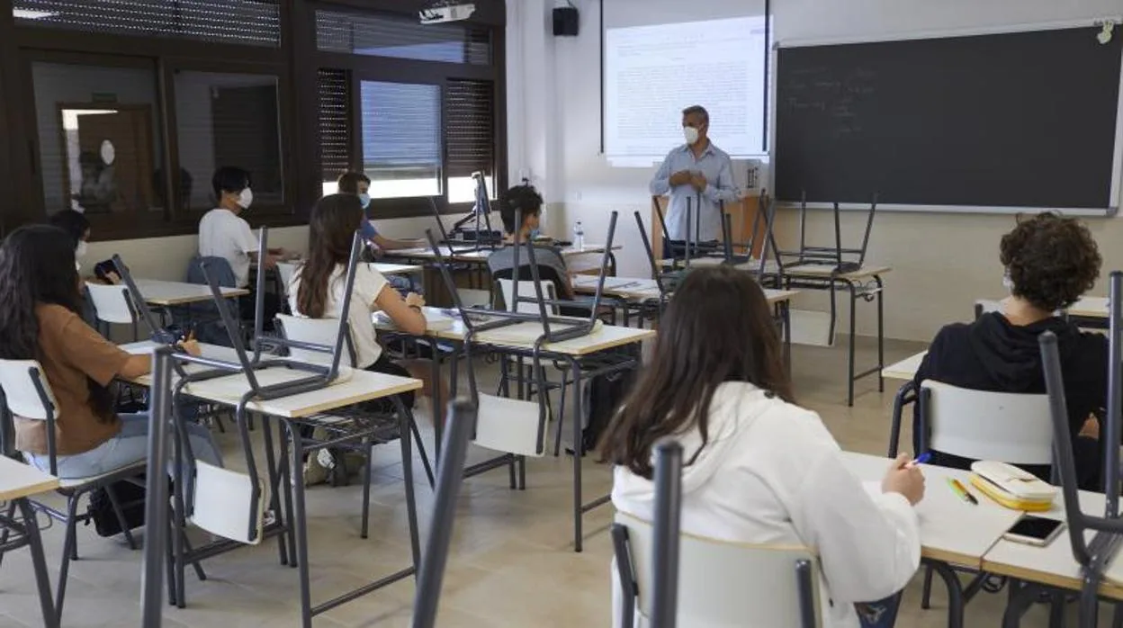 Alumnos de Bachillerato en un instituto público madrileño