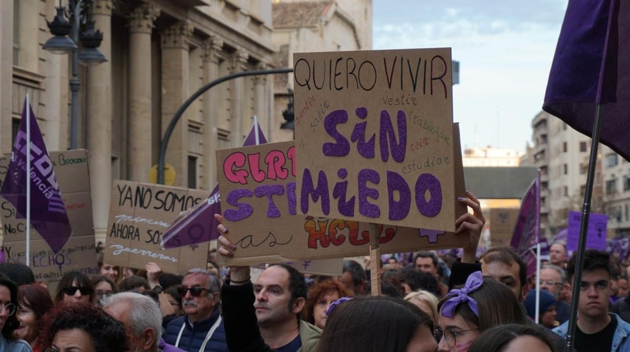 Imagen de la manifestación del 8 de marzo de 2020 en Valencia