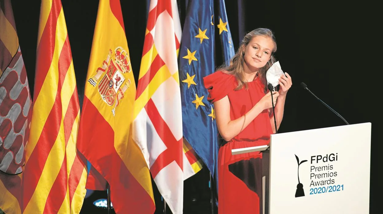 La Princesa Leonor, en julio del año pasado, en la entrega de premios de la FPdGi, en Barcelona