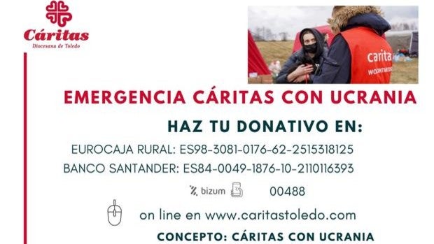 Ayuda a Ucrania a través de una campaña de Cáritas