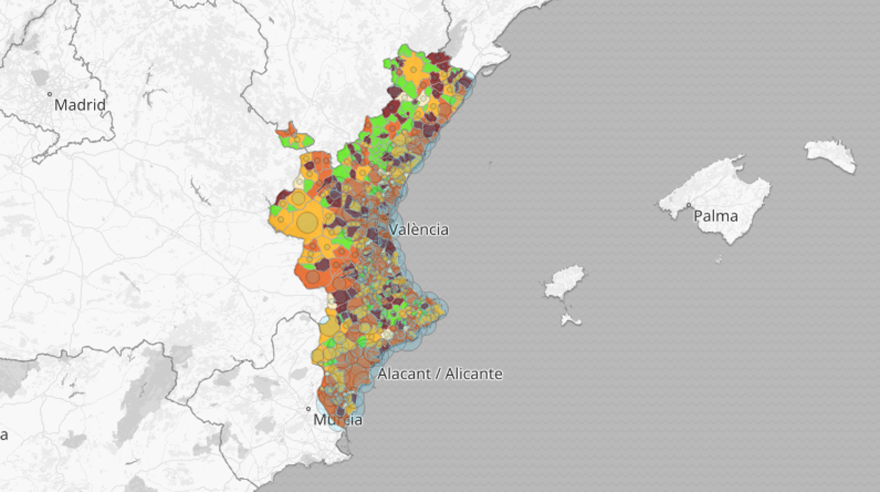 Listado de los 103 municipios valencianos que siguen en riesgo muy alto por contagio de coronavirus