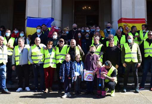 Voluntarios y refugiados, a su llegada a Tarazona