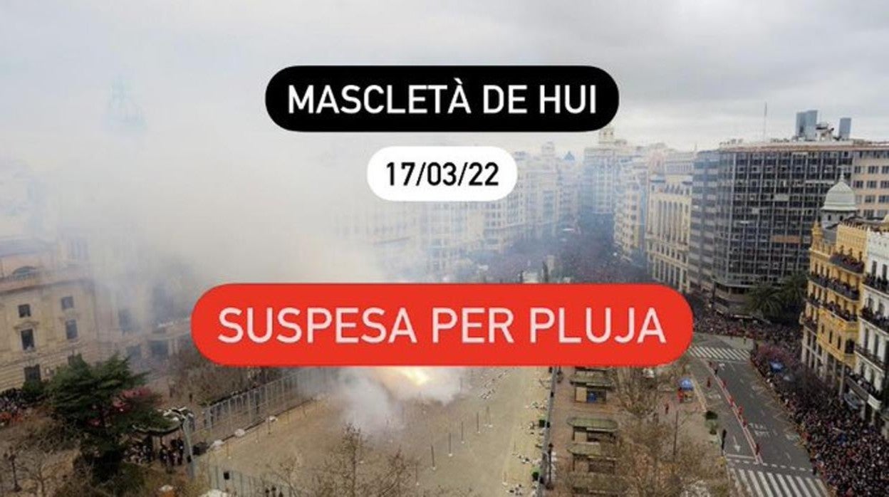 Fallas Valencia 2022: no hay mascletà hoy 17 de marzo por la lluvia y el viento