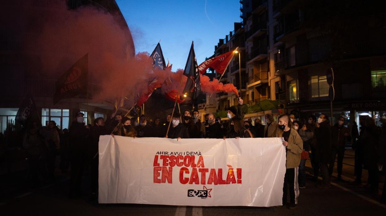 Manifestación a favor del catalán y en contra de la aplicación del 25 por ciento de castellano