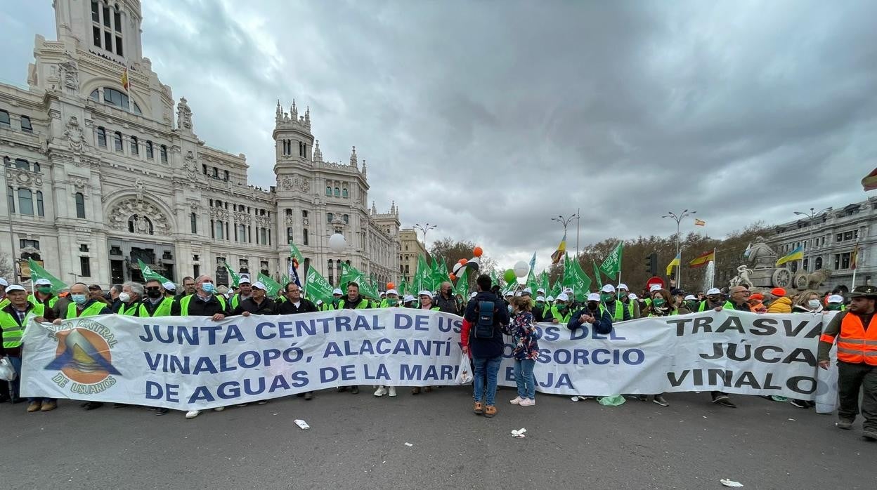 Algunos de los alicantinos desplazados a Madrid para la manifestación