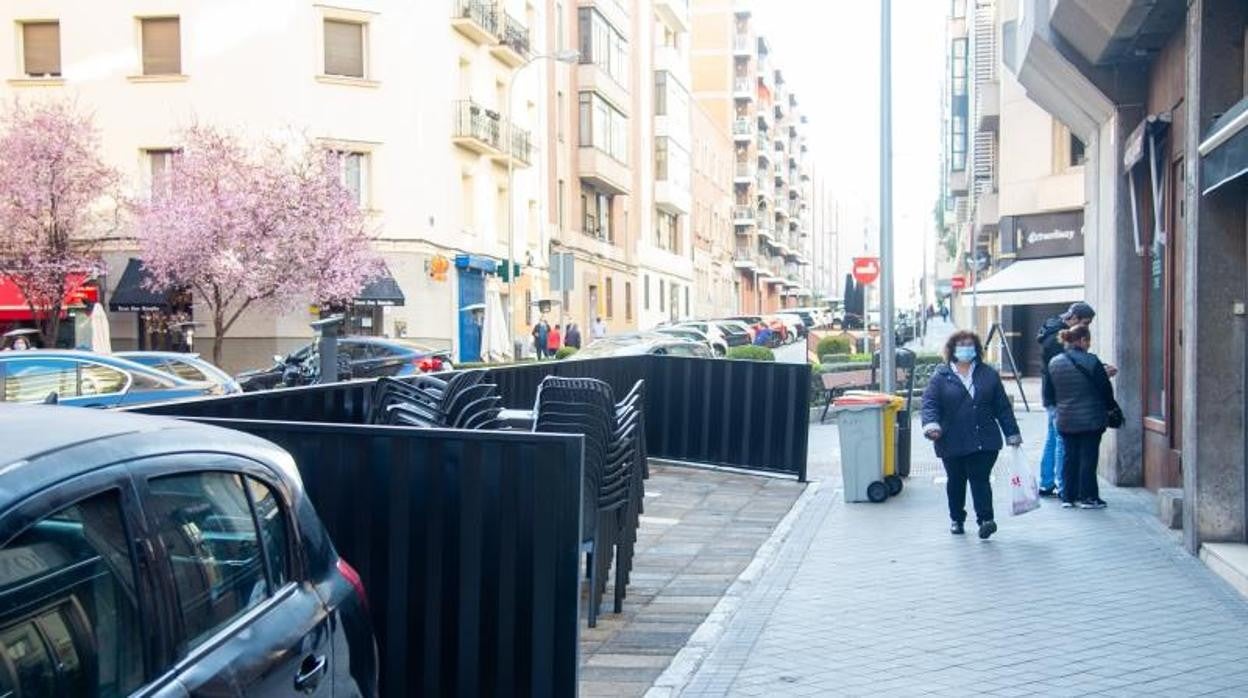 Imagen de una de las terrazas ampliadas en Ponzano durante la pandemia