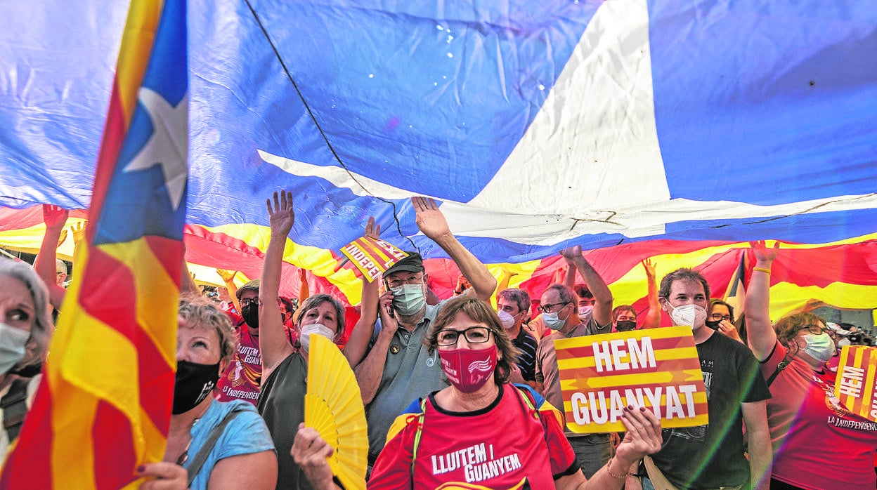 Una imagen de la manifestación de la Diada de 2021, organizada por la ANC