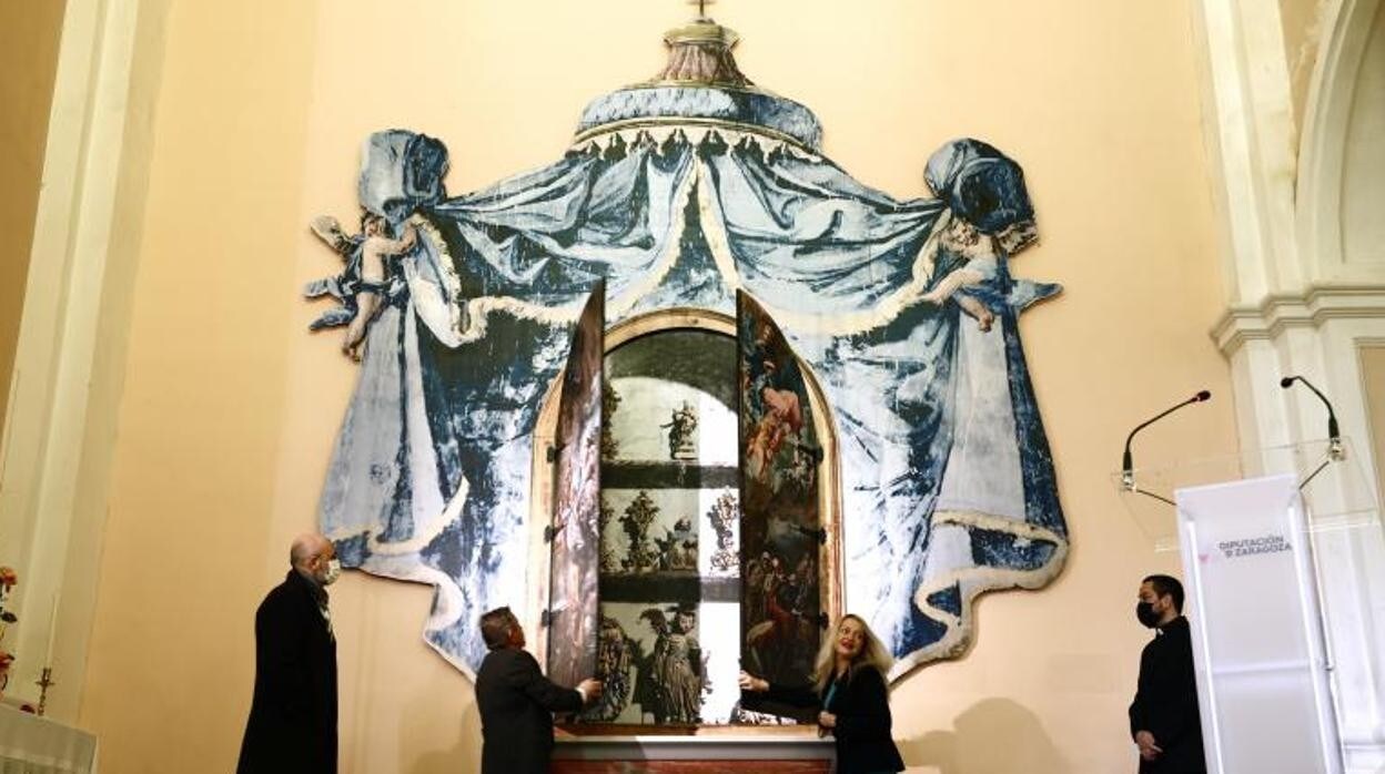 Réplica estrenada en la iglesia de Fuendetodos de la pintura de Goya que se destruyó en la Guerra Civil