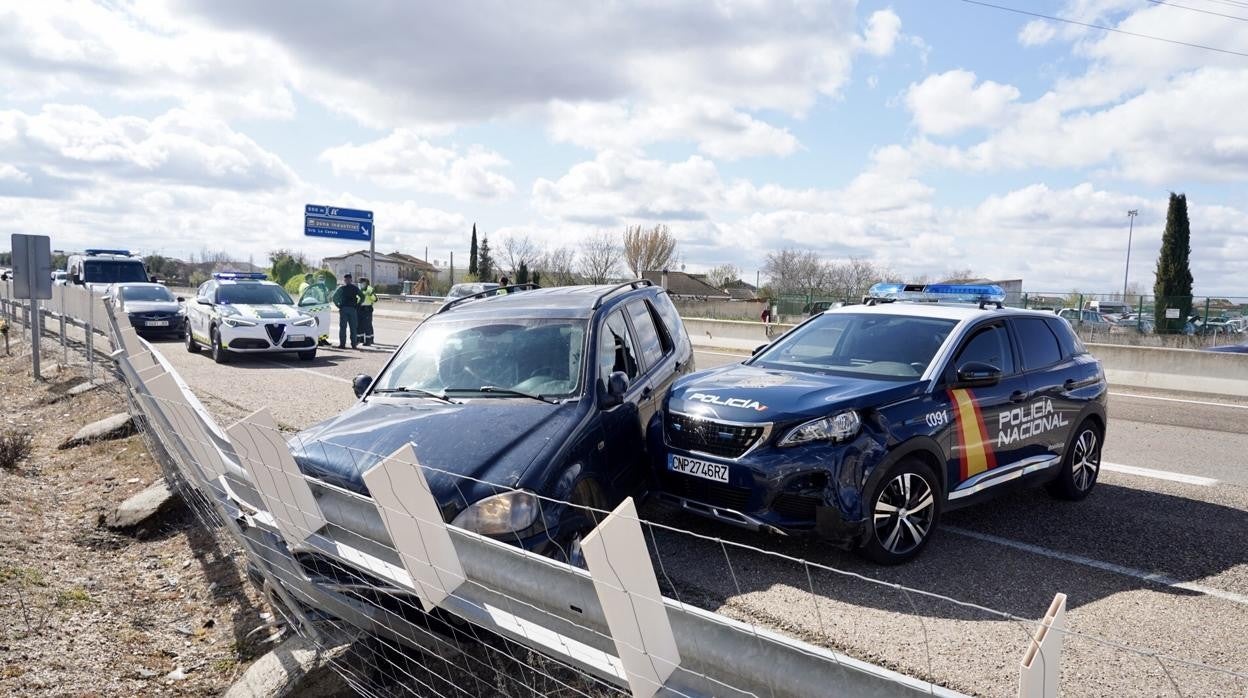 Vehículo interceptado tras una persecución que comenzó en Segovia