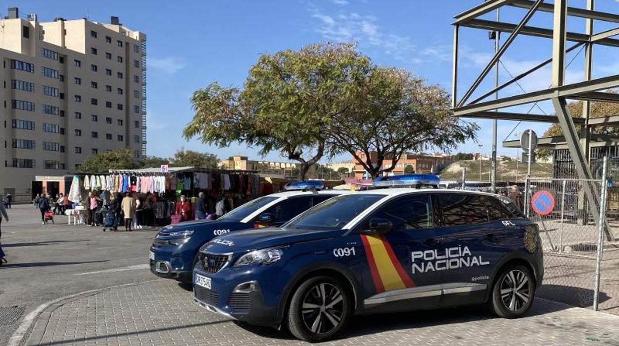 Imagen de archivo de dos coches patrullas de la Policía Nacional en Alicante