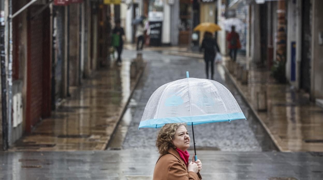 Imagen de archivo de un día de lluvia en la ciudad de Valencia