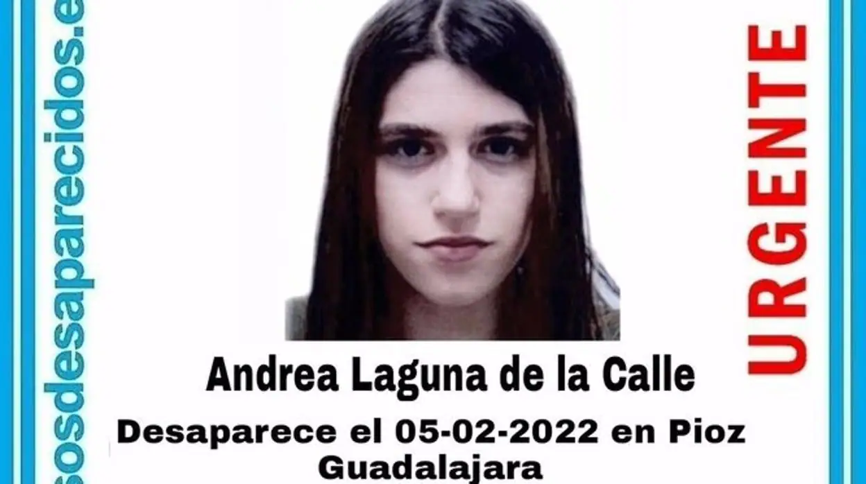 Andrea Laguna de la Calle, la joven de 17 años desaparecida en febrero en Pioz (Guadalajara)