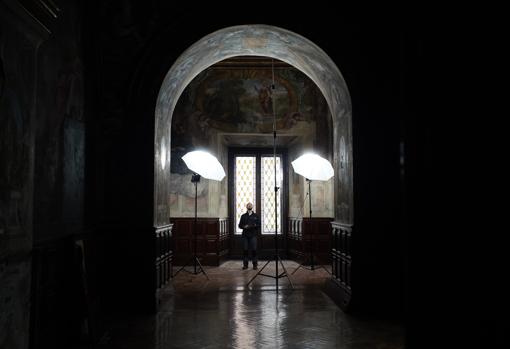 El Oratorio de la Casa de la Villa, durante los trabajos de documentación